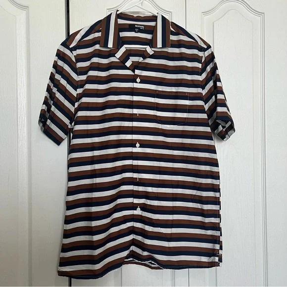 Murano Striped Shirt Casual Button Down Slim Fit (Box D) - Picture 1 of 5